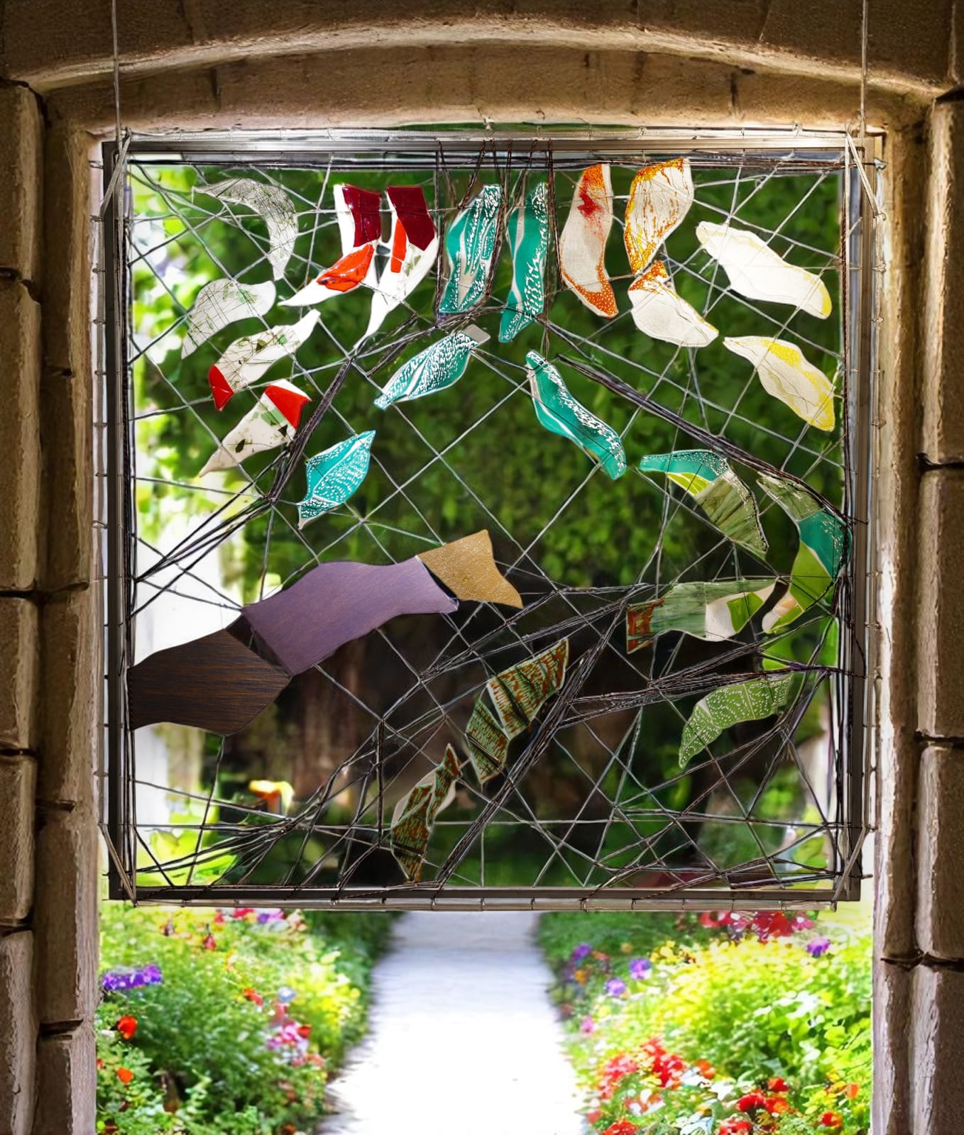 Fabienne Decornet, verre, art du verre, sculpture en verre, installation artistique, sculpture murale, art mural, art contemporain, décoration intérieure, design d’intérieur, décoration artistique, Art Thema, Galerie Art Thema, SMART, SMART Aix