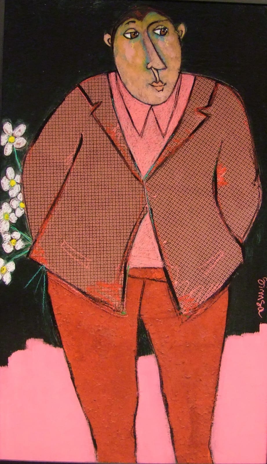 art thema, artthema, art, thema, made in france, SIMSA PATRICIA, Painting, Figurative painting, original painting, contemporary art, colorful, joyful, Brussels, carry-le-rouet, marseille, arles, intimate atmosphere, lover, invitation, romantic invitation, painting with a man, painting with romance, flowers, art collection, buy art, art buying, art investment, art leasing, simsa lovers, simsa collectors, interior decoration, original painting, nice painting, decorative painting, cute painting