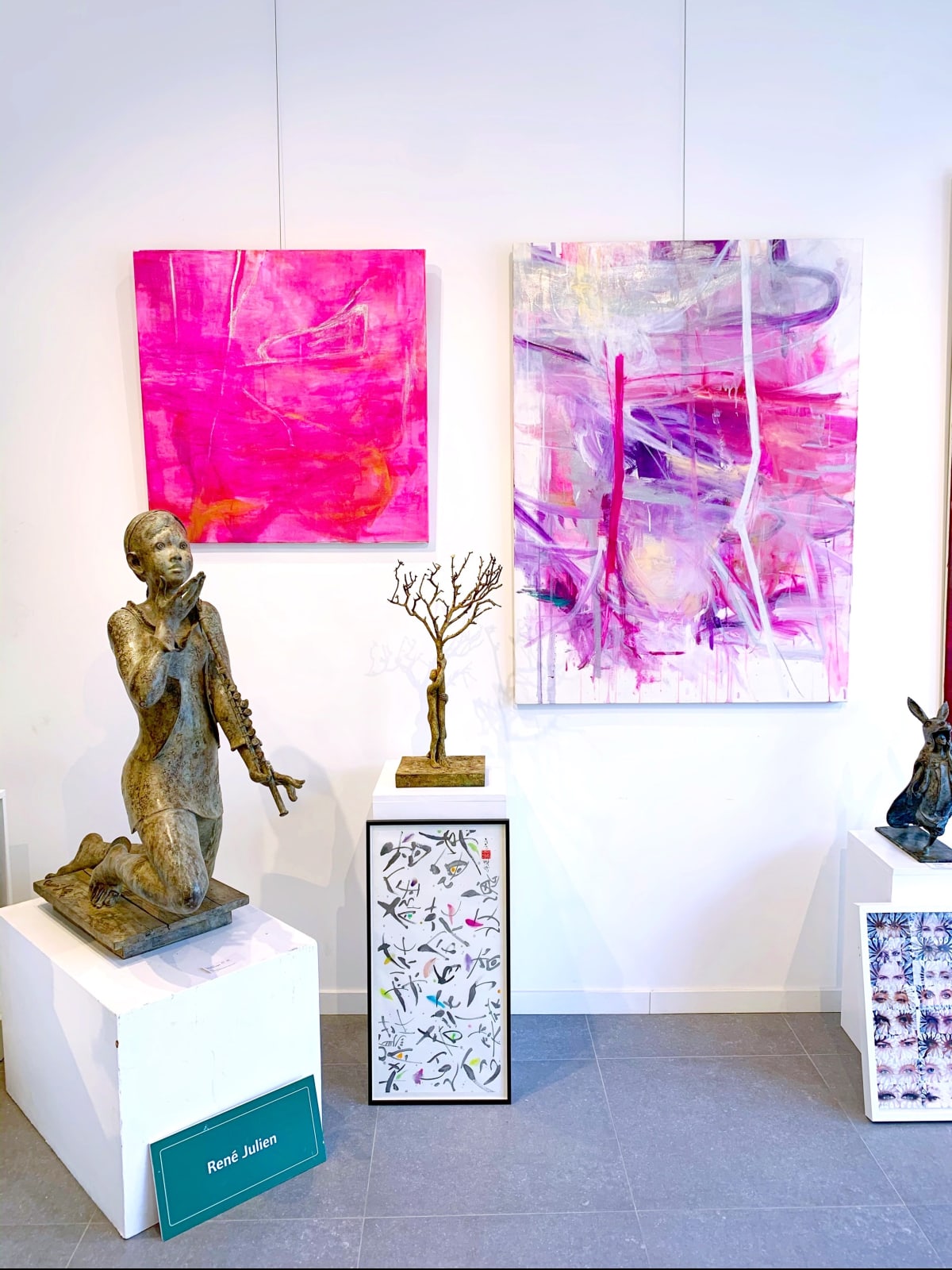 Schnell, Langsam, forwarding, floating, undifferentiated time, rapide, lente, violet, rose, peinture abstraite, peinture acrylique, peinture à l'huile, mouvement, art de ligne, Naoko WATANABE, peinture japonaise, art asiatique contemporain, peinture japonaise contemporaine, romance, floraison, art thema heyi gallery, Galerie d'art Bruxelles