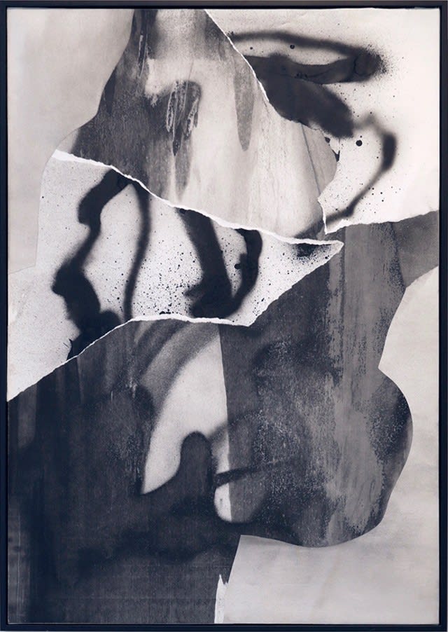 Painting, street art, contemporary art, BLO, collage, B&W, black&white