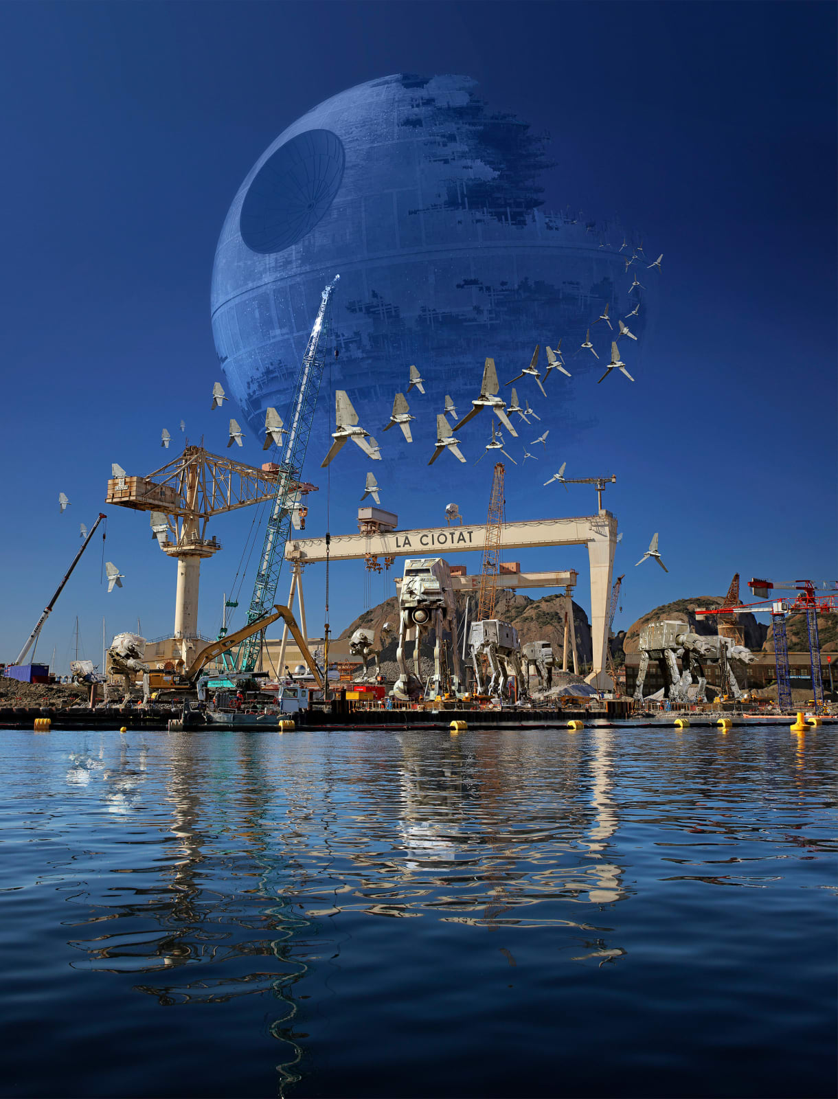 art Star Wars à La Ciotat, Darth Vader à La Ciotat, stormtrooper à La Ciotat, scène Star Wars en Provence, Laurent Pons art urbain Star Wars La Ciotat, montage photo Star Wars côte méditerranéenne, œuvre Star Wars près de Marseille, photo artistique Star Wars La Ciotat, création Star Wars bord de mer, art contemporain Star Wars Provence, impression d’art Star Wars La Ciotat, photo de science-fiction La Ciotat, art photo stormtrooper Méditerranée, décor provençal version Star Wars, photographie artistique Darth Vader Côte d’Azur, Star Wars sur le port de La Ciotat, street-art numérique Star Wars La Ciotat