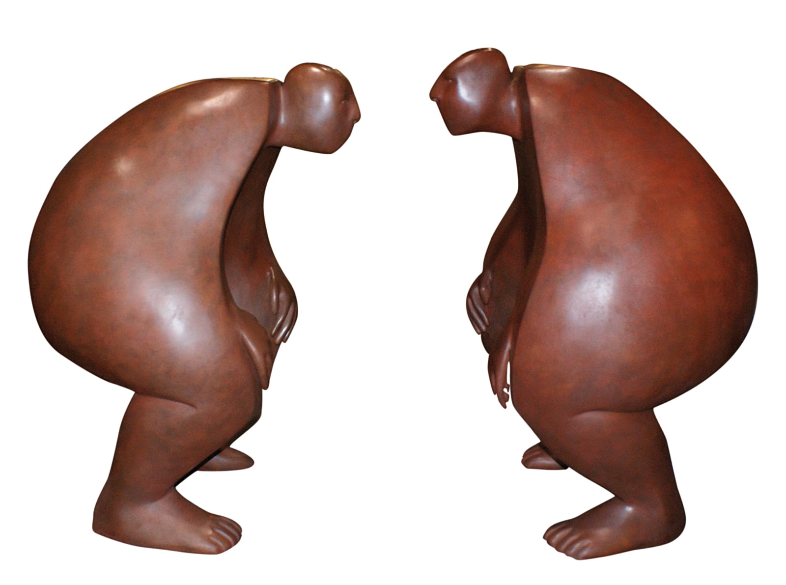 dialogue de sourds, miramontes, bronze, sculpture, art thema heyi gallery