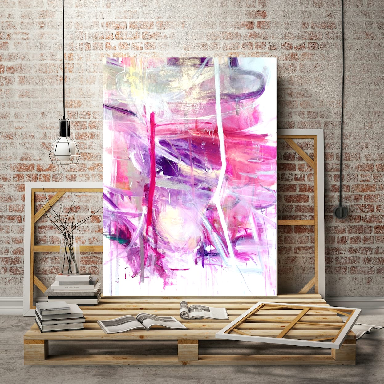 Schnell, Langsam, undifferentiated time, rapide, lente, violet, rose, peinture abstraite, peinture acrylique, peinture à l'huile, mouvement, art de ligne, Naoko WATANABE, peinture japonaise, art asiatique contemporain, peinture japonaise contemporaine, romance, floraison, art thema heyi gallery, Galerie d'art Bruxelles