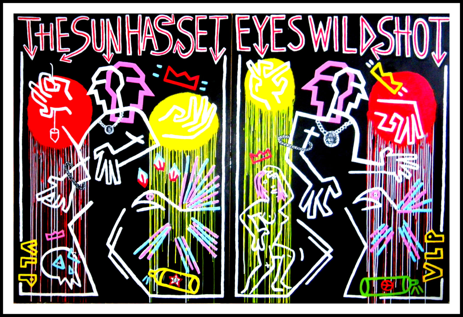 VLP (Vive La Peinture), Diptyque "The sun has set - Eyes wild shot", 2021