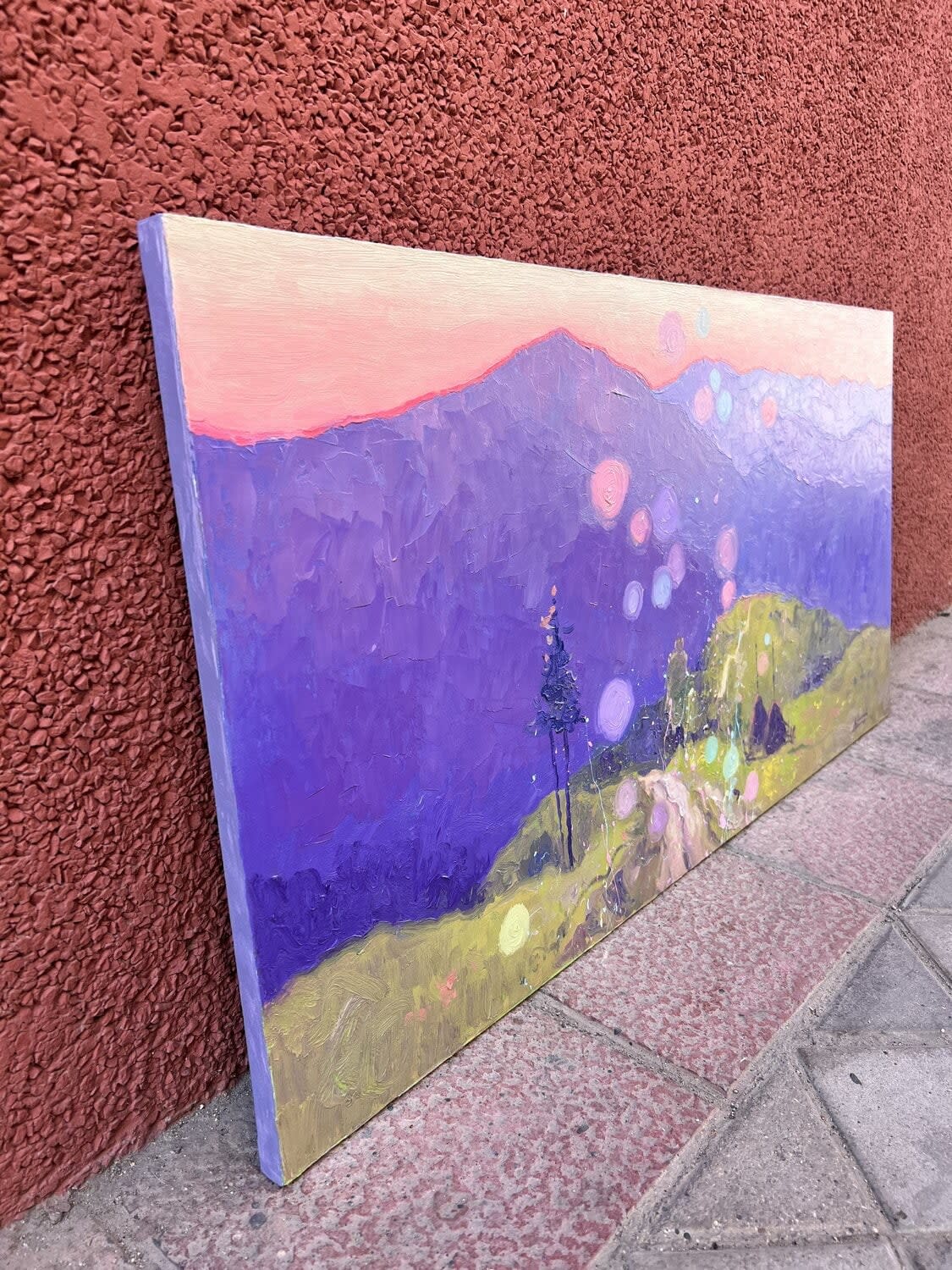 Andrii Kovalyk, A quiet pink evening in the Carpathians, 2023