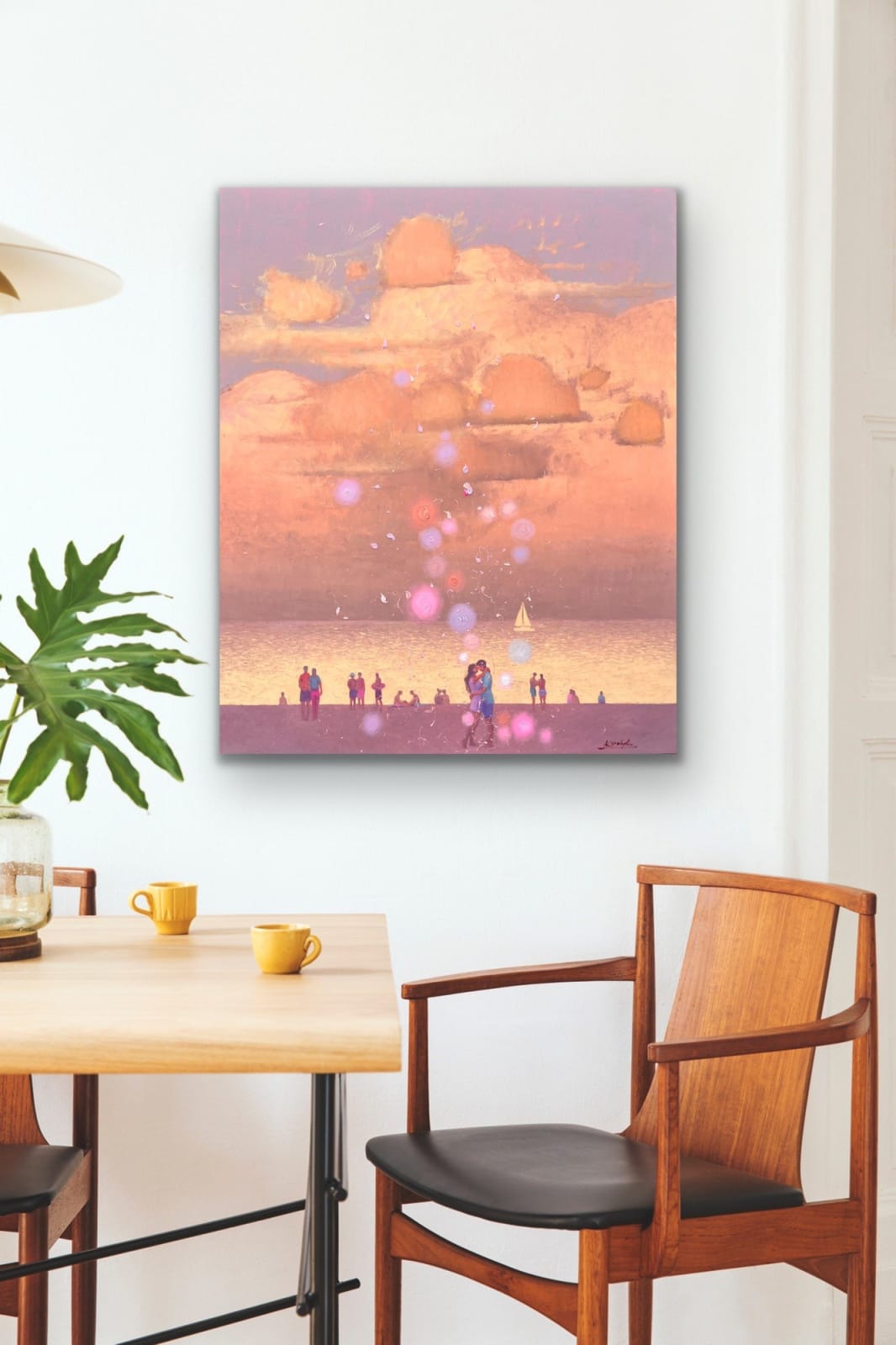 Andrii Kovalyk, Golden Peach Romantic Evening by the Sea, 2024