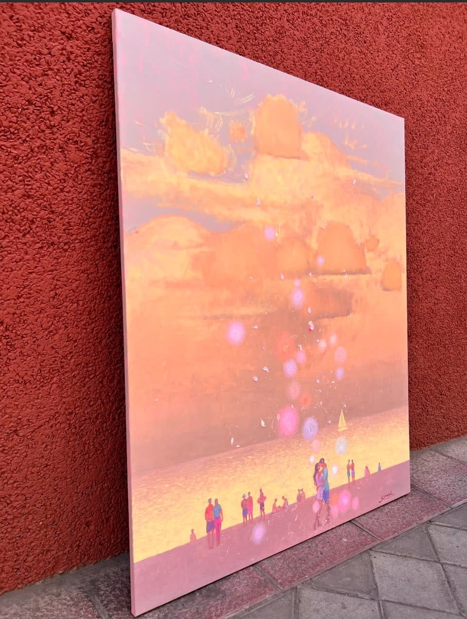 Andrii Kovalyk, Golden Peach Romantic Evening by the Sea, 2024