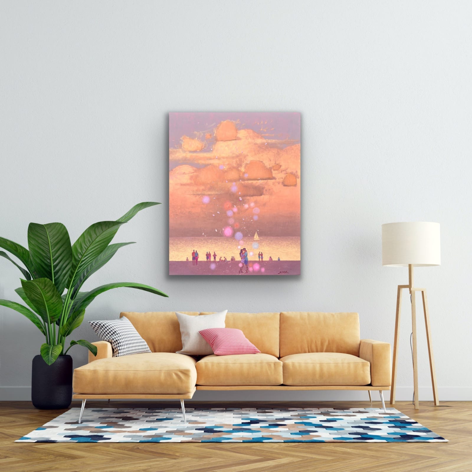 Andrii Kovalyk, Golden Peach Romantic Evening by the Sea, 2024