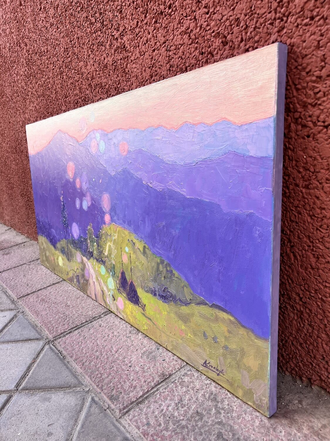 Andrii Kovalyk, A quiet pink evening in the Carpathians, 2023
