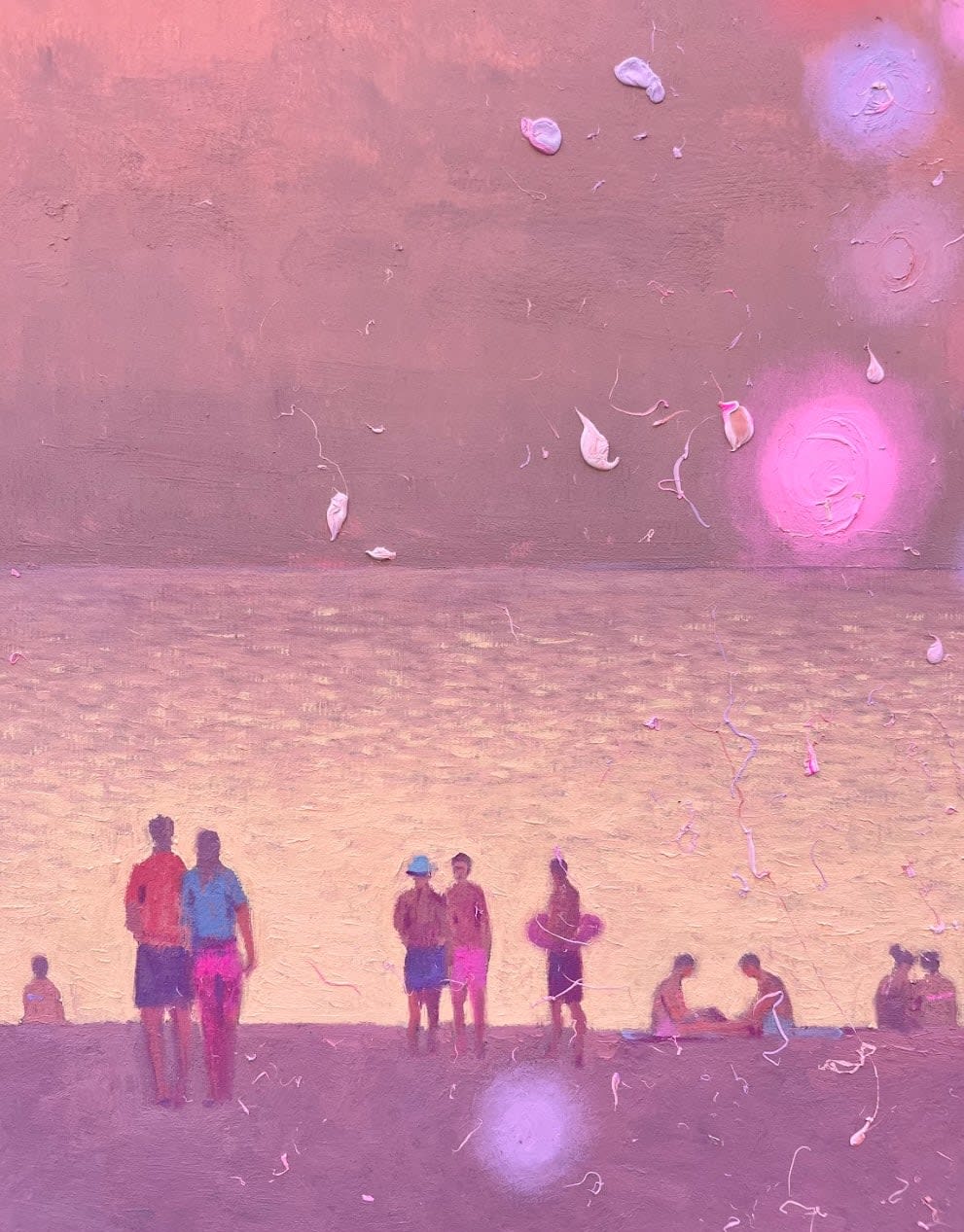 Andrii Kovalyk, Golden Peach Romantic Evening by the Sea, 2024