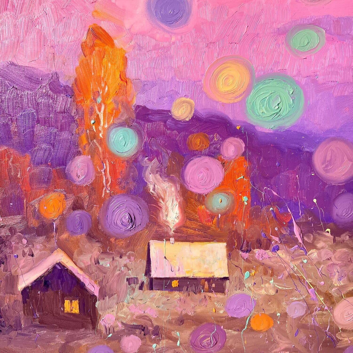 Andrii Kovalyk, Pink evening in the Carpathian mountains in Ukraine, 2023