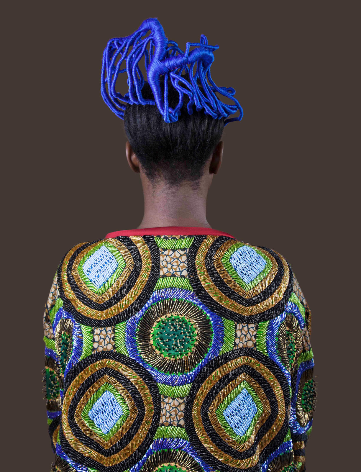 Medina Dugger, Royal Blue Agaracha from the series CHROMA: an Ode to J.D. ‘Okhai Ojeikere’, 2017