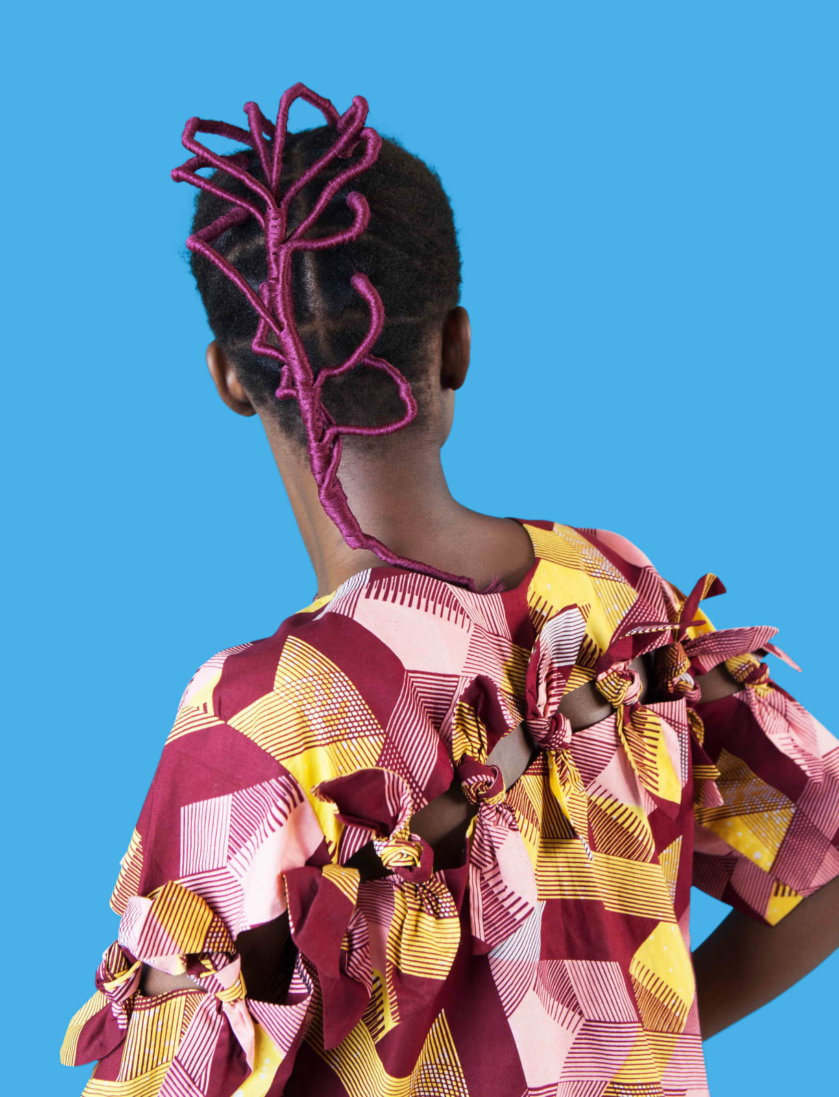 Medina Dugger, Magenta Braid from the series CHROMA: an Ode to J.D. ‘Okhai Ojeikere’ , 2017