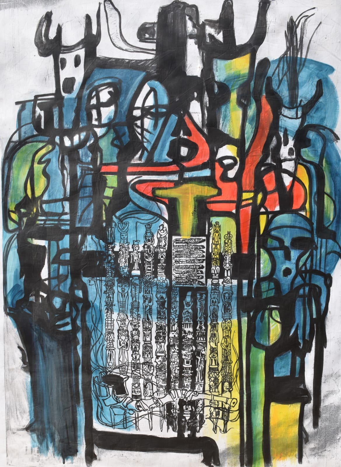 Bruce Onobrakpeya, Smoke from the Broken pipe II, 2005/2019