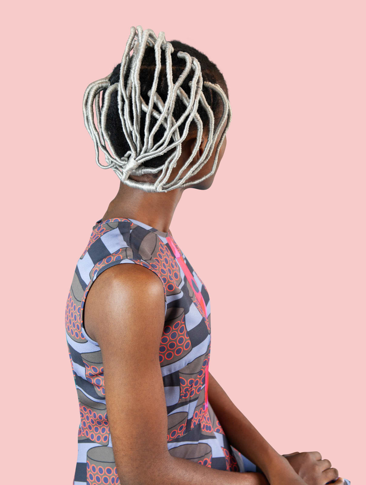 Medina Dugger, Silver Agaracha from the series CHROMA: an Ode to J.D. ‘Okhai Ojeikere’, 2017