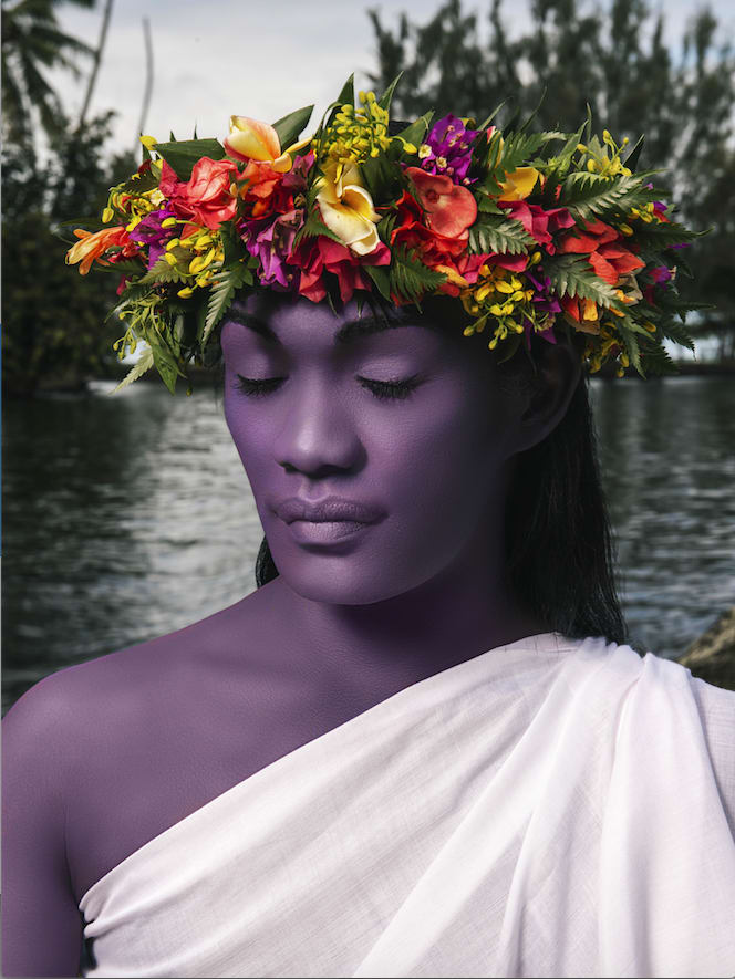 Namsa Leuba, Sous les Palmiers II from the series "illusion" made in Tahiti , 2019
