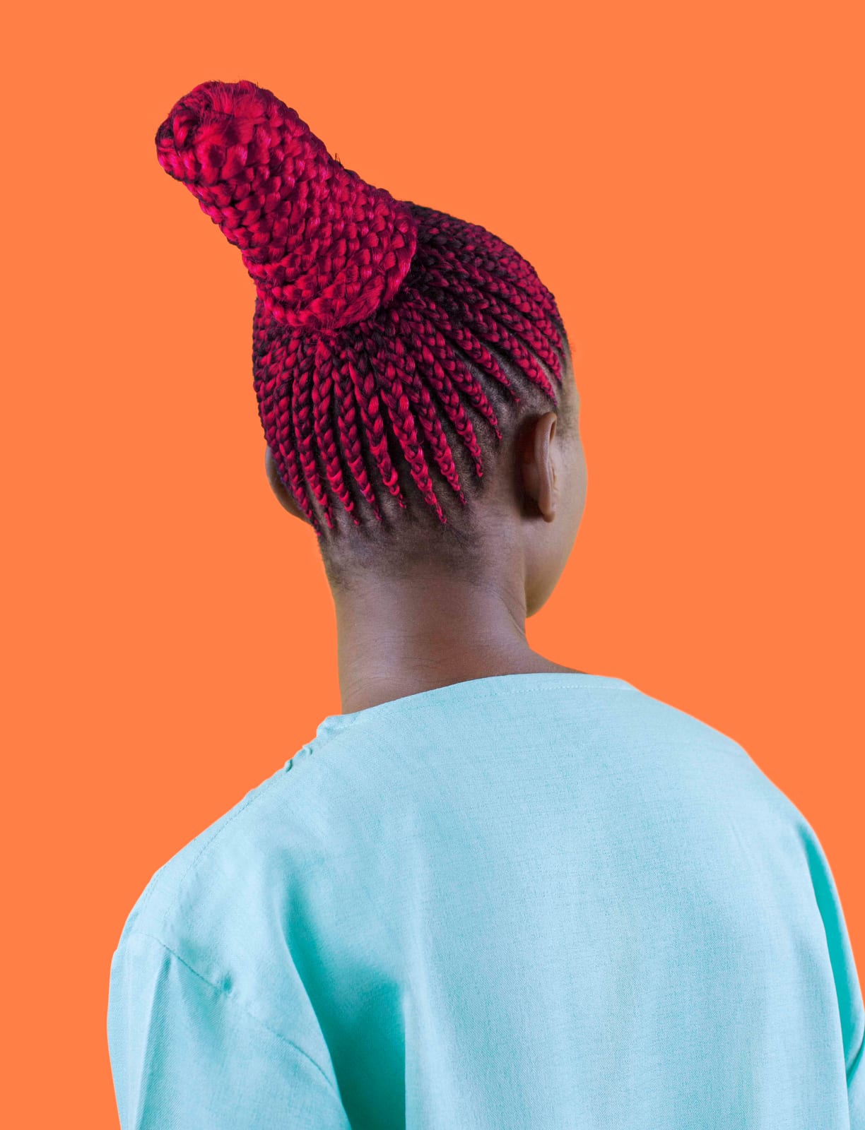 Medina Dugger, Red Suku from the series CHROMA: an Ode to J.D. ‘Okhai Ojeikere’, 2017