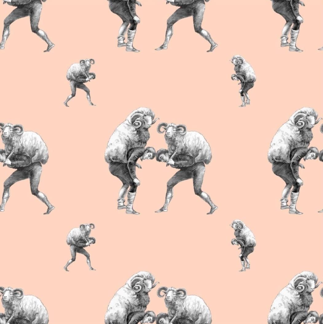 Saule Dyussenbina, Athletic ornament (Series Wallpaper Kazakh Funny Games), 2017
