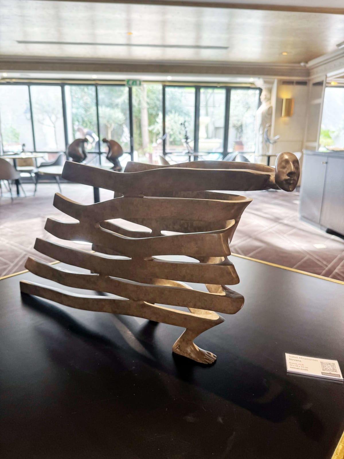 Nirvana wind sculpture Isabel Miramontes contemporary sculpture bronze sculpture interior design at hotel Barsey by Warwick Art Yi gallery Brussels art gallery