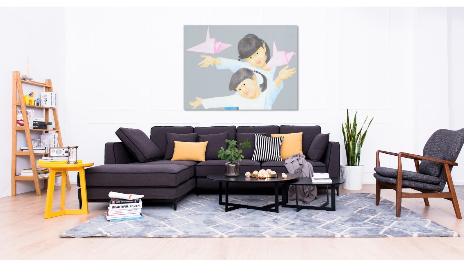 Han Feng chinese girl oil painting cute asian girl painting art interior design at hotel Barsey by Warwick Art Yi gallery Brussels art gallery