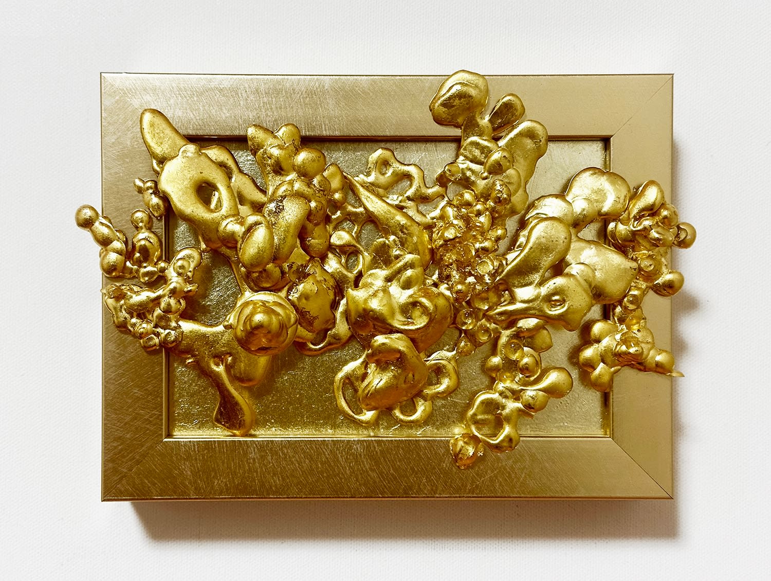 Geschichte des nächsten Lebens, unbekannte Kraft, Kunstharz, Blattgold, japanische Kunst, abstrakte Malerei, abstrakte Kunst, Mischtechnik Art Yi-Galerie Brüsseler Kunstgalerie