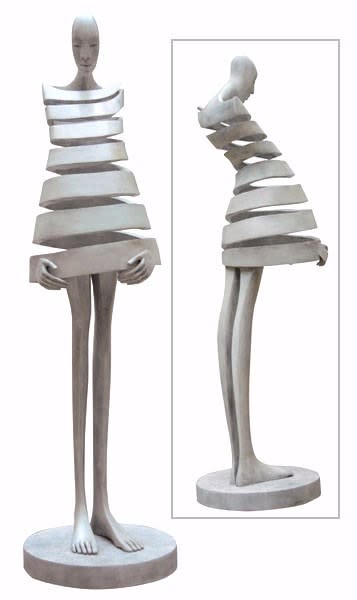 mimosa isabel miramontes sculpture of girl dancing white contemporary bronze sculpture garden sculpture interior design art yi art gallery brussels