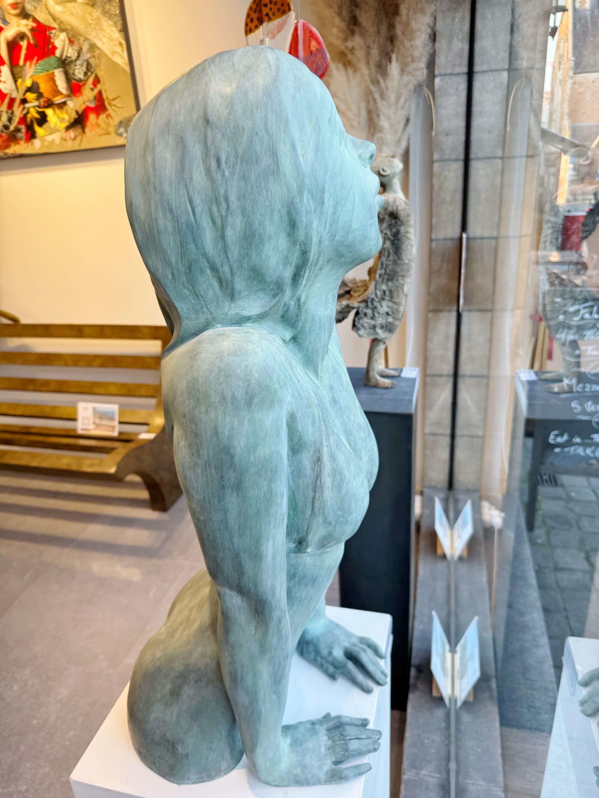 The way i grow Marc de Corte swimming woman sculpture swim sculpture swim girl sculpture sculpture garden sculpture bronze sculpture contemporary sculpture Art Yi gallery Brussels art gallery