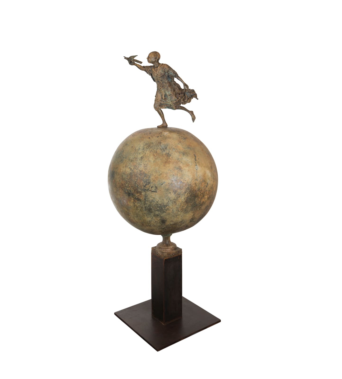 Coming home lieven d'haese sculpture contemporaine en bronze un garçon sculpture volante sculpture enfant sculpture mouche enfance Art Yi sculpture de jardin conception d'art de jardin galerie d'art à bruxelles