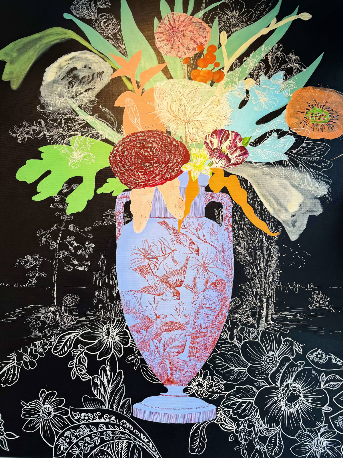 bloemen in vaas schilderij alida everts bloem schilderij nederlandse kunstenaar interieur Art Yi-galerij Kunstgalerij Brussel