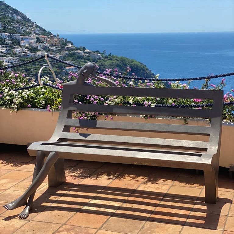 Daydream bench chair abstract contemporary bronze garden sculpture monumental sculpture isabel miramontes garden decoration design swimming pool chair art yi gallery brussels