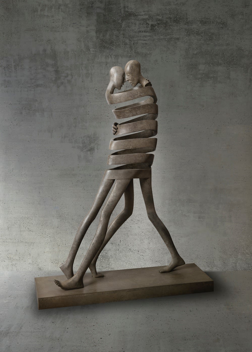 Isabel miramontes contemporary bronze sculpture abstract art a tango dance sculpture a love couple sculpture