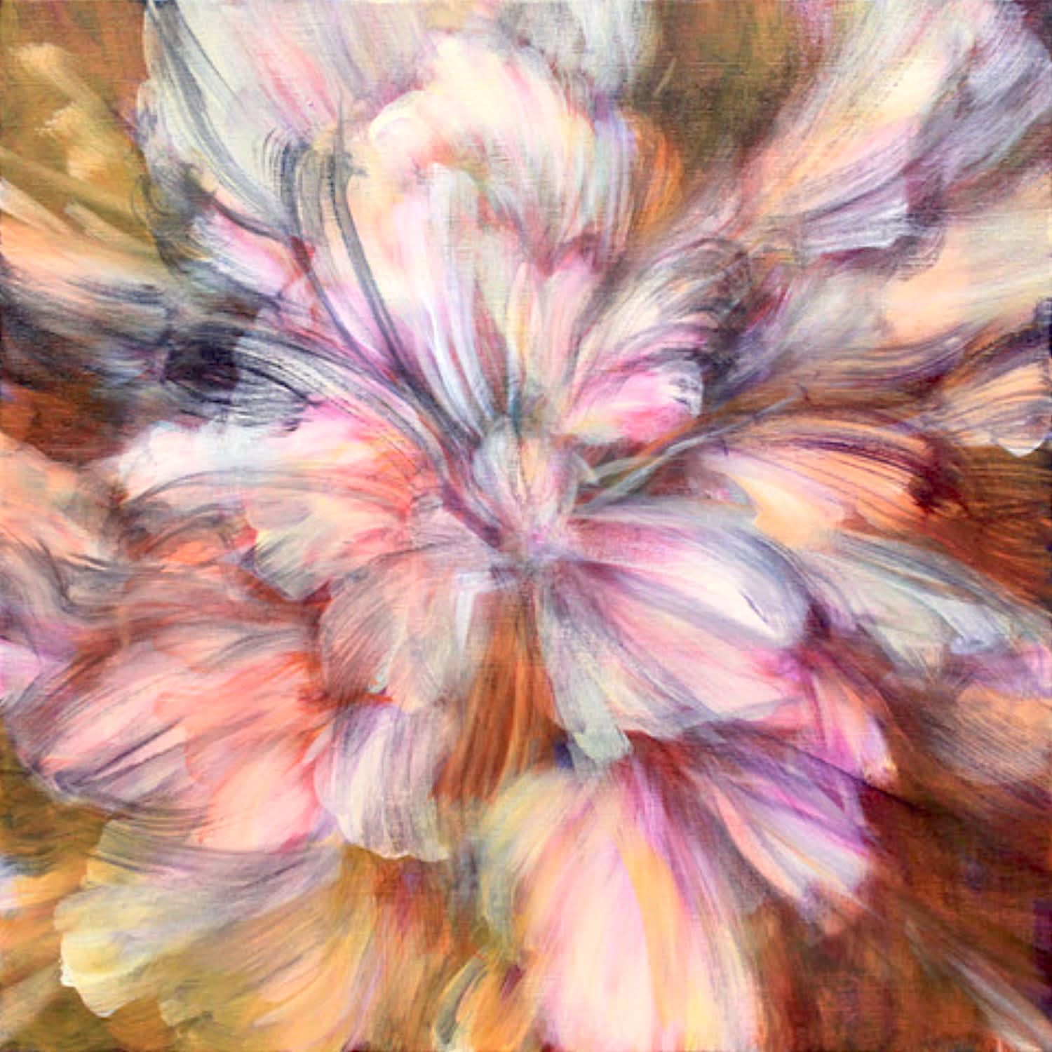 Nagare Walzer der Blumenmalerei Noriku Kura Fuji rosa Frühlingsblume japanische Malerei Japan zeitgenössische Malerei Ölgemälde Art Yi-Galerie Brüsseler Kunstgalerie