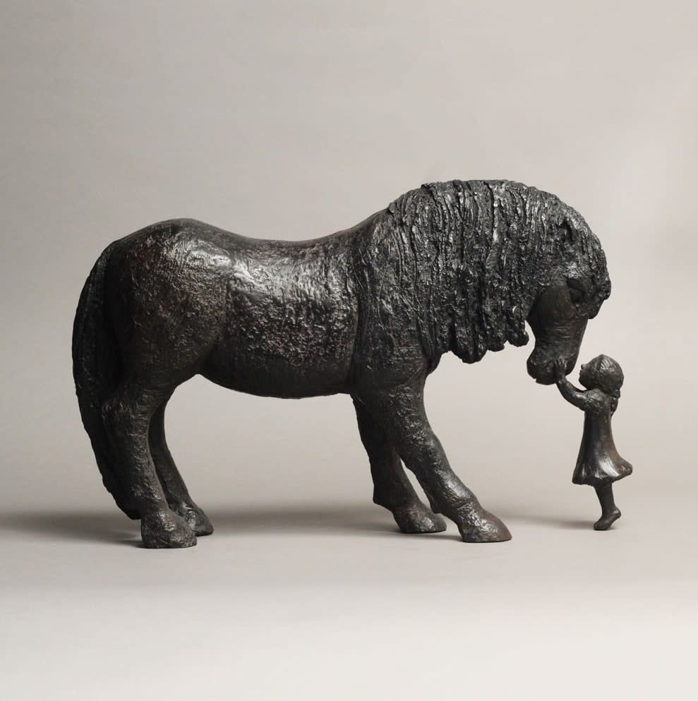 My favourite merens cute children and adorable animal contemporary bronze horse sculpture sophie verger