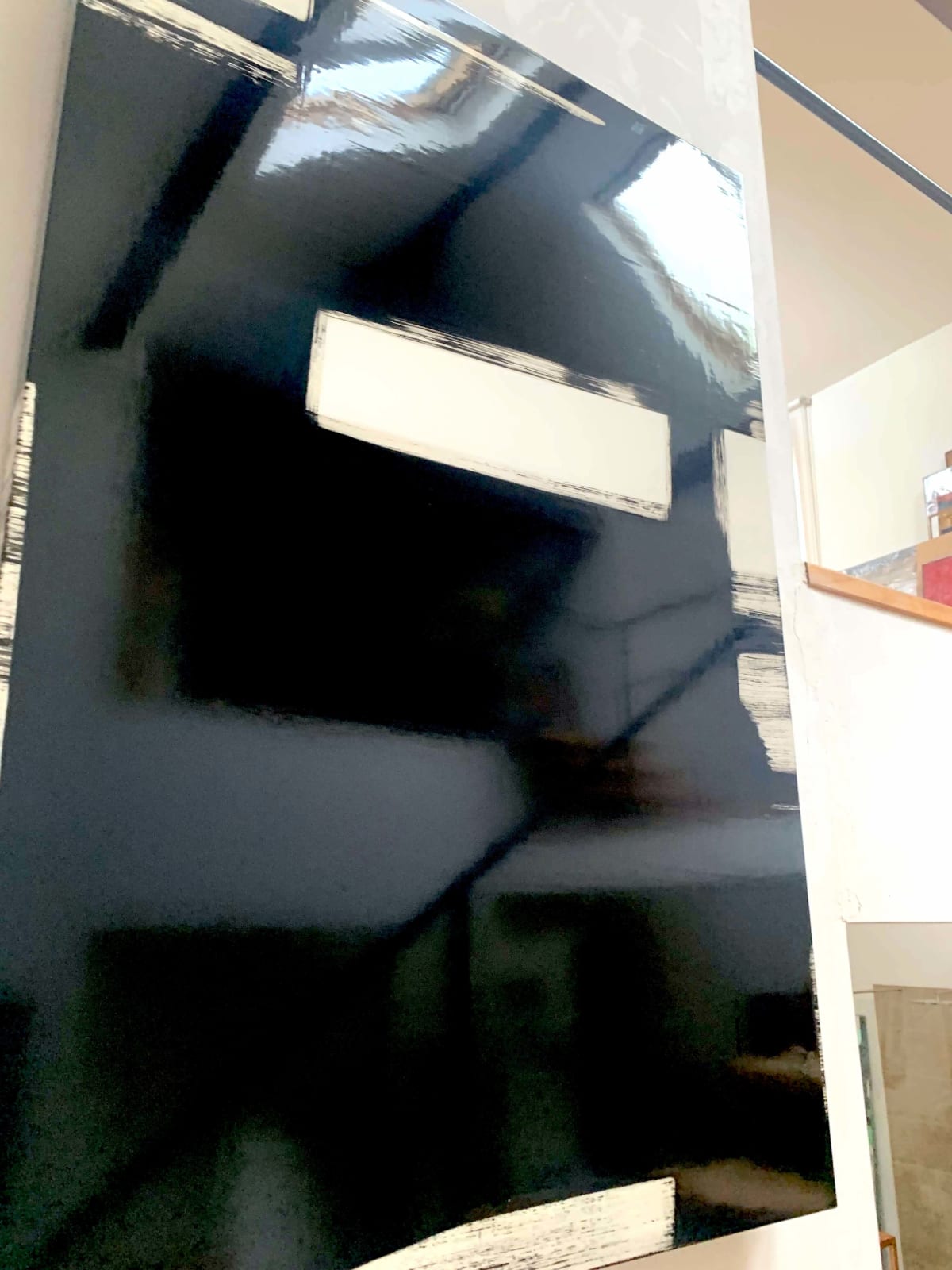 persephone Frédéric Halbreich abstract acrylic lacquer black and white painting