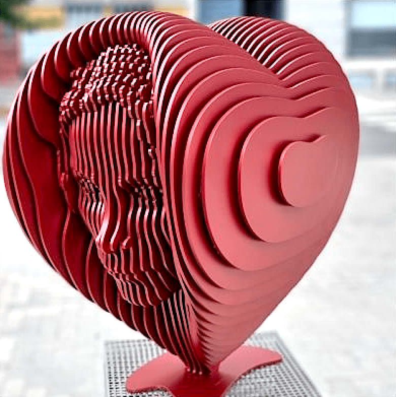 eros red heart sculpture jean paul kala contemporary sculpture garden sculpture garden art garden design aluminium sculpture interior design home art Art Yi gallery Brussels art gallery