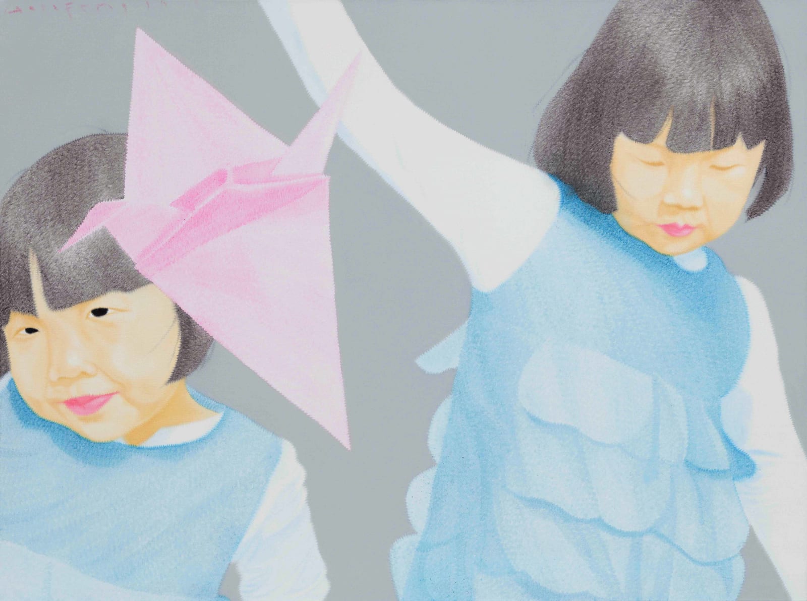 Chinesisches Mädchen-Ölgemälde von Han Feng, süßes asiatisches Mädchen, Malerei, Kunst, Innenarchitektur im Hotel Barsey von Warwick Art Yi Gallery, Brüsseler Kunstgalerie