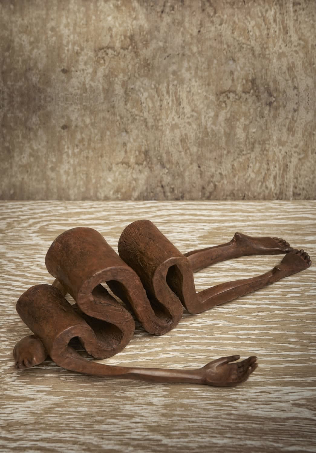 Isabel Miramontes Contemporary Bronze Sculpture Abstract Art wash out a lay down woman sculpture
