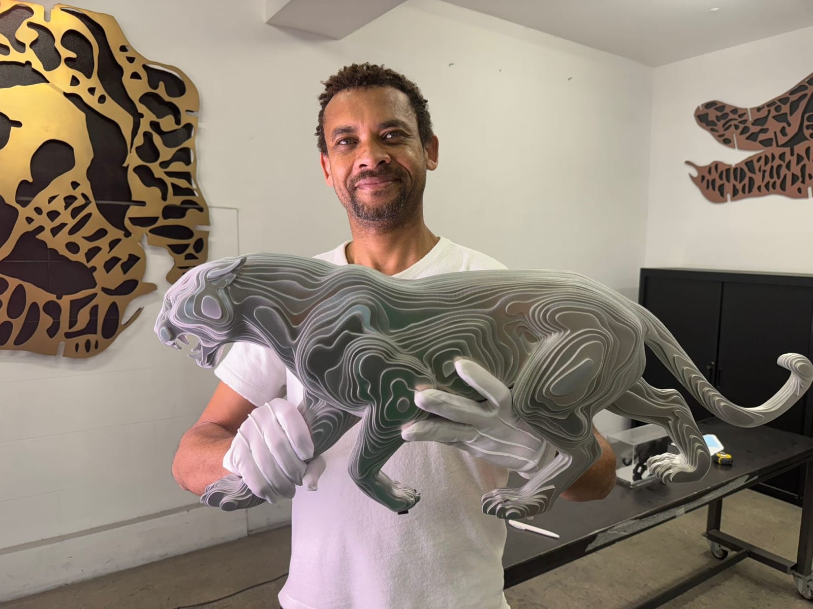 Furiosa léopard animal sculpture contemporaine art de Jean-Paul KALA