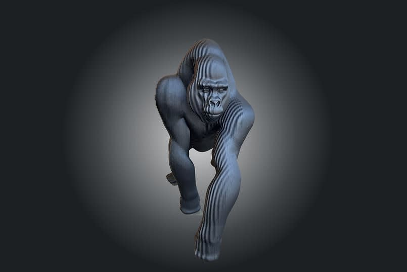 sculpture de gorille zolo sculpture animale contemporaine jean paul kala art en aluminium Art à la galerie Galerie d'art de Bruxelles