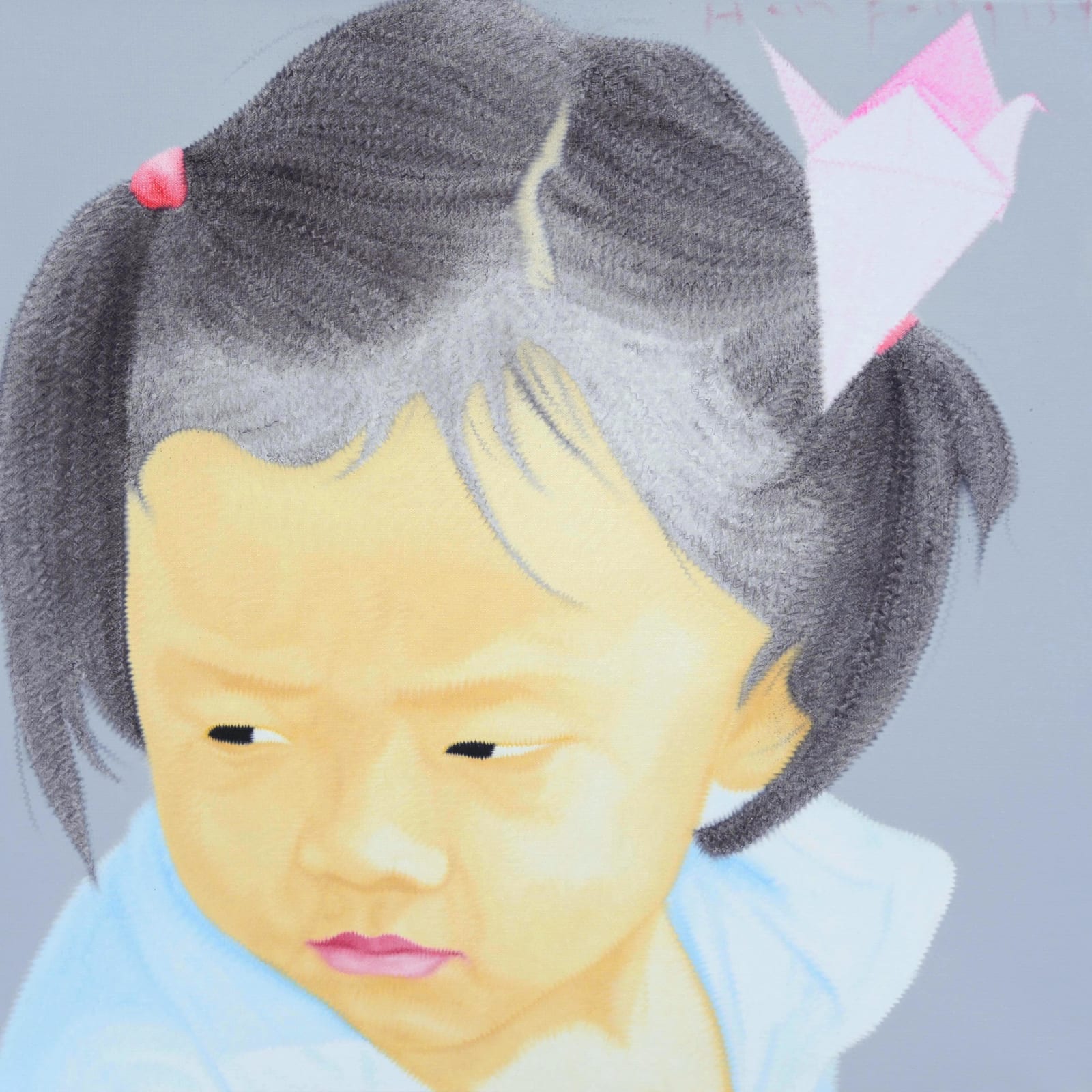 Chinesisches Mädchen-Ölgemälde von Han Feng, süßes asiatisches Mädchen, Malerei, Kunst, Innenarchitektur im Hotel Barsey von Warwick Art Yi Gallery, Brüsseler Kunstgalerie