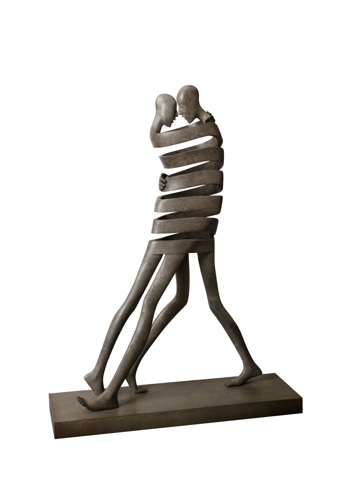 Isabel miramontes sculpture contemporaine en bronze art abstrait une danse de tango sculpture un couple amoureux sculpture art yi gallery bruxelles