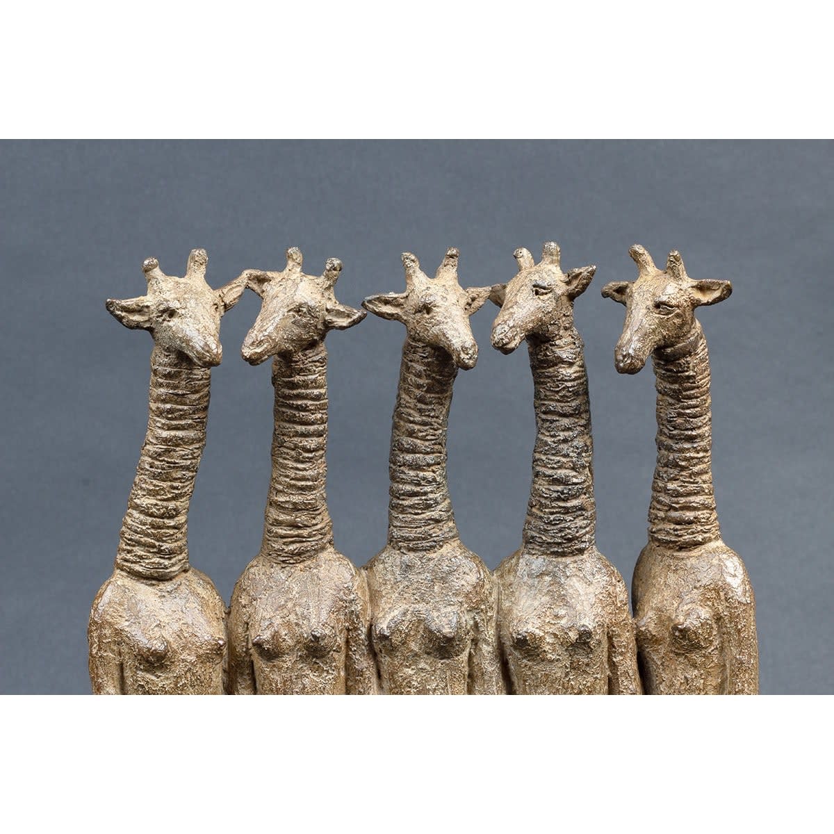 five young ladies giraffe sculpture lovely standing giraffes in dress sophie verger contemporary bronze animal sculpture desk art decoration art yi brussels art gallery
