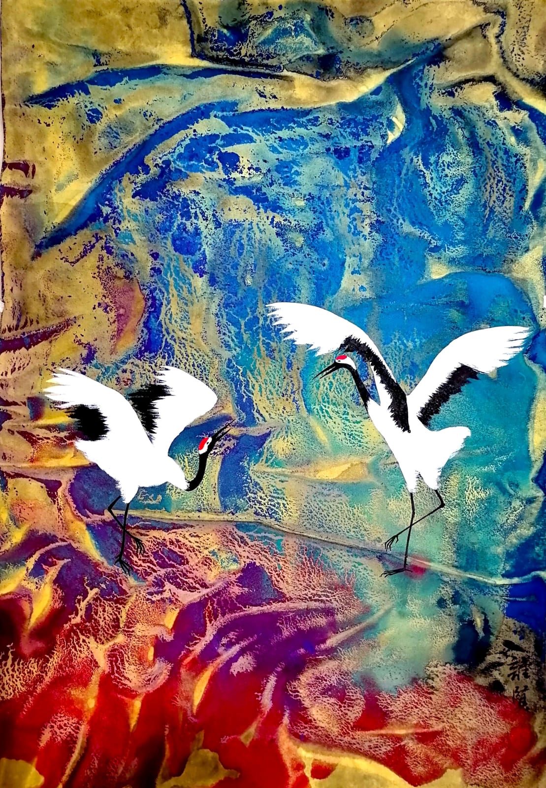 ZHANG Jinxian 张谨贤, Auspicious Fairy Crane - 5 瑞鹤图-6, 2020