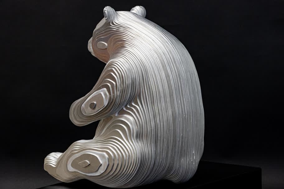 Bamboo jean paul kala sculpture panda contemporaine sculpture animalière Sculpture en métal Art Yi galerie d'art à bruxelles