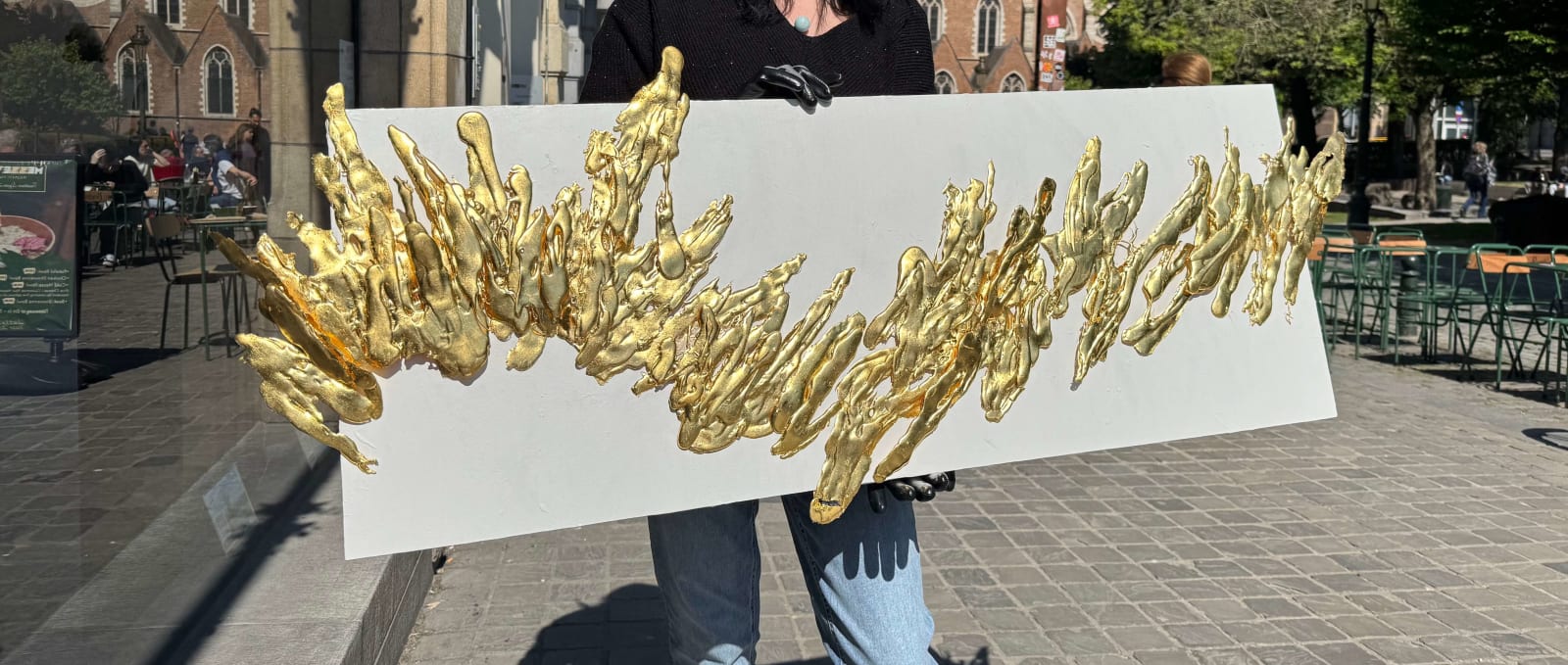 dragon's wave unknown power resin art gold leaf japanese art abstract painting abstract art mixed media Art Yi gallery Brussels Art gallery