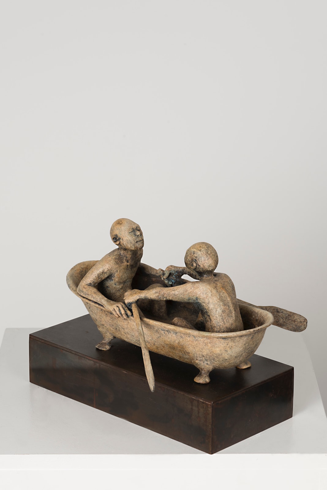 On A Summer Day in the Bathroom lieven d'haese contemporary bronze sculpture boat sculpture Art Yi child sculpture childhood dream art gallery in brussels