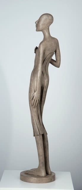 Isabel miramontes contemporary bronze sculpture abstract art callipyge a beautiful girl sculpture dancing in her dress
