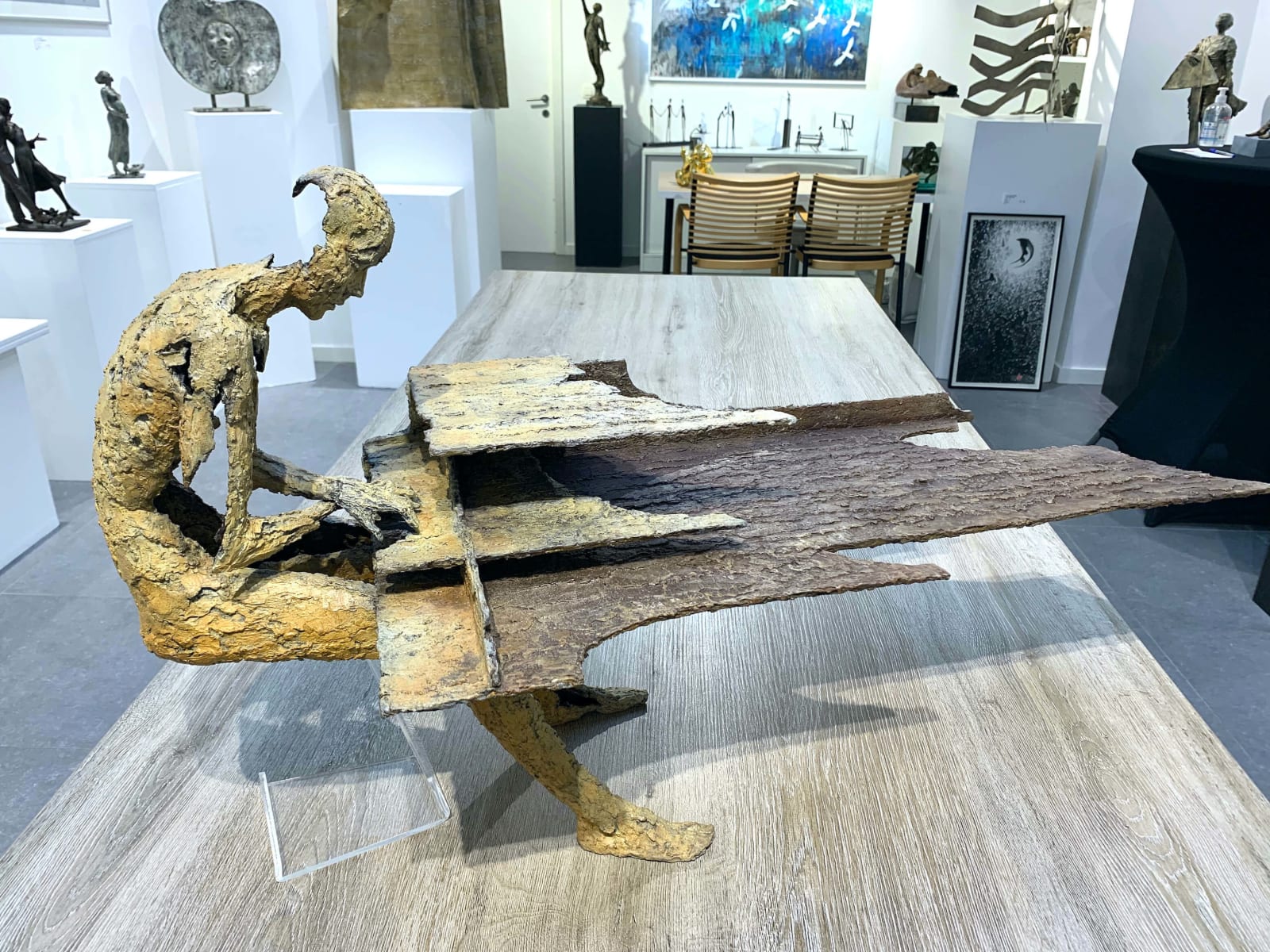 pianiste virtuose musicien bronze sculpture contemporaine jacques van den abeele à la galerie art yi à Bruxelles
