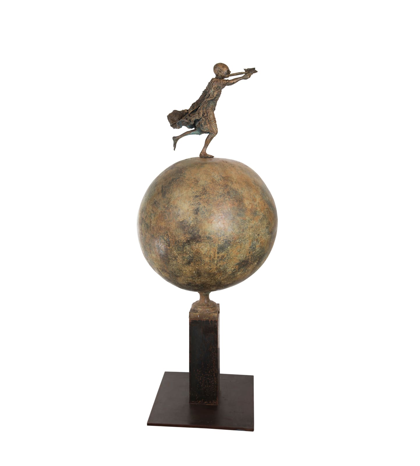 Coming home lieven d'haese sculpture contemporaine en bronze un garçon sculpture volante sculpture enfant sculpture mouche enfance Art Yi sculpture de jardin conception d'art de jardin galerie d'art à bruxelles
