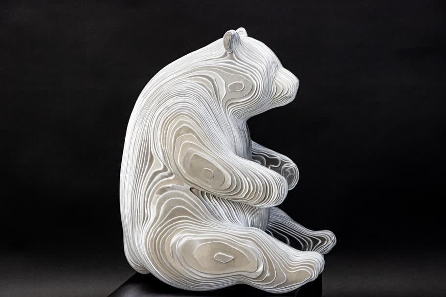 bamboe panda sculptuur hedendaagse dierensculptuur akanda jean paul kala aluminium kunst hedendaagse sculptuur tuinkunst Art Yi-galerij Kunstgalerij Brussel
